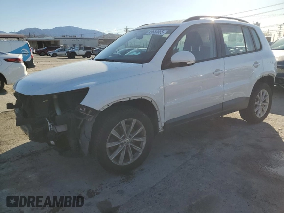 2017 Volkswagen Tiguan S with VIN WVGAV7AXXHK050927, listed as a Copart auction lot 49633085 with 78,155 mi miles and Salvage Title. Bid and sale history available at DreamBid. Image 1.