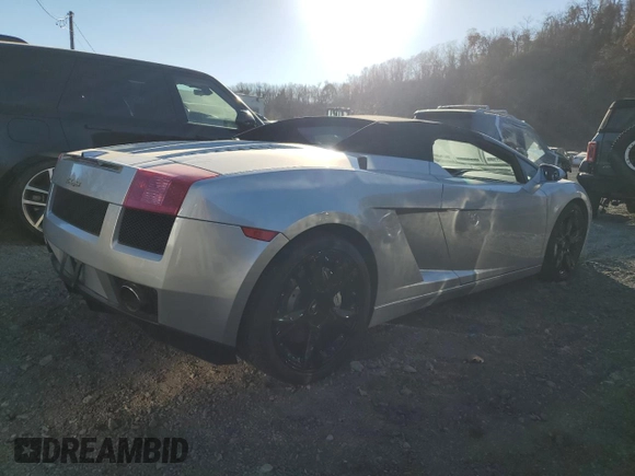 2007 Lamborghini Gallardo z VIN ZHWGU22T57LA05137, wystawiony jako Copart lot #78841294 z przebiegiem 5504 mil mil oraz Szkody całkowita. Historia ofert i sprzedaży dostępna na DreamBid. Obrazek 3.