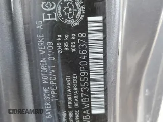 2009 BMW 3 Series 335i z VIN WBAWB73559P046378, wystawiony jako Copart lot #75352044 z przebiegiem Nie podano mil oraz Nie do naprawy • Non repairable. Historia ofert i sprzedaży dostępna na DreamBid. Obrazek 12.