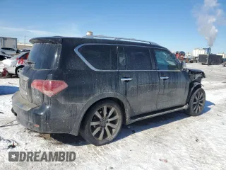 2017 Infiniti QX80 Signature Edition with VIN JN8AZ2NE5H9158159, listed as a Copart auction lot 45513605 with 127,249 mi miles and Salvage Title. Bid and sale history available at carsss.com. Image 3.