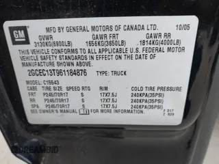 2006 Chevrolet Silverado 1500 LT1 with VIN 2GCEC13T961184876, listed as a IAAI auction lot 42174117 with 205,599 mi miles. Bid and sale history available at carsss.com. Image 9.