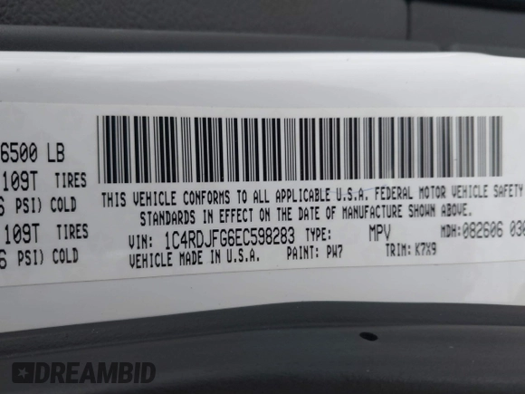2014 Dodge Durango Special Service with VIN 1C4RDJFG6EC598283, listed as a IAAI auction lot 41577695 with 81,074 mi miles and . Bid and sale history available at carsss.com. Image 9.