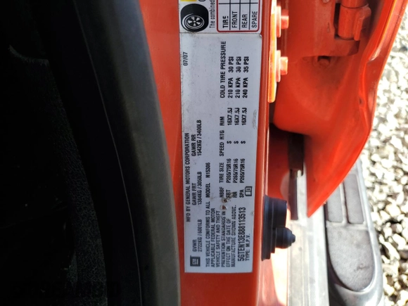 2008 Hummer H3 SUV with VIN 5GTEN13E888113513, listed as a Copart auction lot 76440684 with Not Provided miles and Salvage Title. Bid and sale history available at carsss.com. Image 13.