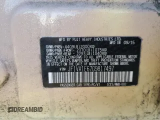 2016 Subaru WRX Premium with VIN JF1VA1E67G9817497, listed as a Copart auction lot 48055125 with 102,118 mi miles and Salvage title. Bid and sale history available at DreamBid. Image 13.
