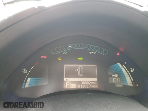 2016 Nissan LEAF SL with VIN 1N4BZ0CP8GC313075, listed as a Copart auction lot 86645824 with 38,002 mi miles and Salvage Title. Bid and sale history available at carsss.com. Image 9.