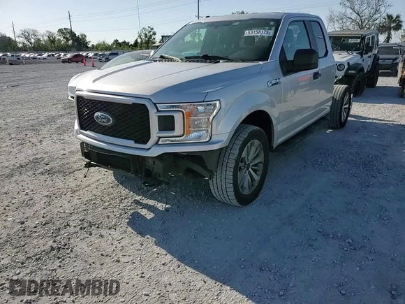 2018 Ford F-150 XL with VIN 1FTEX1EPXJKD49590, listed as a Copart auction lot 53158175 with 243,079 mi miles and Salvage Title. Bid and sale history available at carsss.com. Image 14.