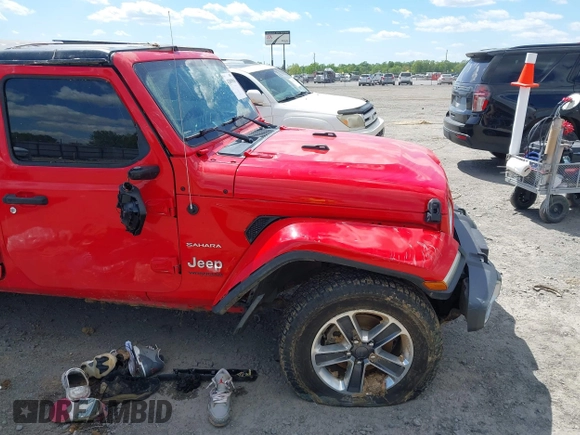 2018 Jeep Wrangler Unlimited Sahara with VIN 1C4HJXEG6JW174359, listed as a IAAI auction lot 42009968 with 79,830 mi miles and . Bid and sale history available at DreamBid. Image 18.