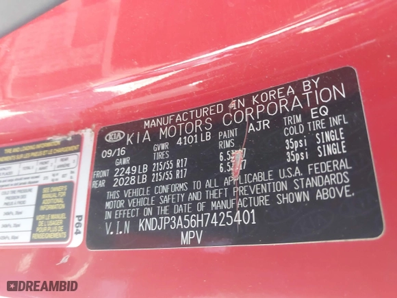 2017 Kia Soul + with VIN KNDJP3A56H7425401, listed as a IAAI auction lot 41859620 with 1 mi miles. Bid and sale history available at carsss.com. Image 9.