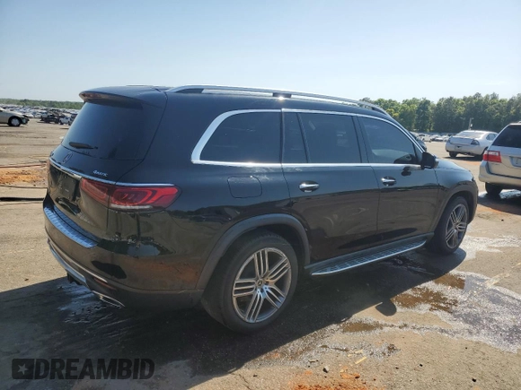 2020 Mercedes-Benz GLS with VIN 4JGFF5KE9LA176361, listed as a Copart auction lot 53380425 with 77,996 mi miles and Salvage Title. Bid and sale history available at carsss.com. Image 3.