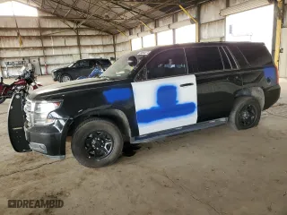 2020 Chevrolet Tahoe Commercial with VIN 1GNSKDEC0LR261827, listed as a Copart auction lot 84864374 with 0 mi miles and Salvage Title. Bid and sale history available at carsss.com. Image 1.