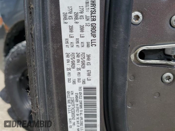2012 Ram 1500 Express с VIN 1C6RD7FTXCS303342, выставлен на аукционе Copart как лот 51156555 с пробегом 89 493 миль миль и Списание • Salvage title. История ставок и продаж доступна на DreamBid. Изображение 12.