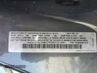 2012 Volkswagen Jetta SEL z VIN 3VWLP7AJ6CM321645, wystawiony jako Copart lot #55826355 z przebiegiem 178 683 mil mil oraz Szkoda całkowita • Salvage title. Historia ofert i sprzedaży dostępna na DreamBid. Obrazek 13.