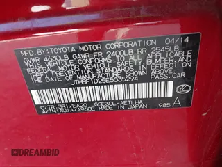 2014 Lexus IS 250 z VIN JTHBF1D25E5035294, wystawiony jako IAAI lot #42547687 z przebiegiem 143 638 mil mil oraz . Historia ofert i sprzedaży dostępna na DreamBid. Obrazek 9.