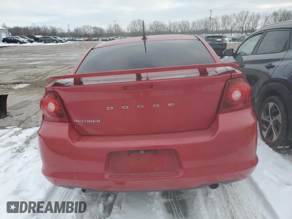 2012 Dodge Avenger SXT Plus with VIN 1C3CDZEG1CN116654, listed as a Copart auction lot 46217135 with Not Provided miles and Salvage Title. Bid and sale history available at carsss.com. Image 6.