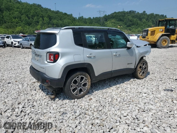 2017 Jeep Renegade Limited z VIN ZACCJBDB5HPE47740, wystawiony jako Copart lot #59177815 z przebiegiem Nie podano mil oraz Szkoda całkowita • Salvage title. Historia ofert i sprzedaży dostępna na DreamBid. Obrazek 3.