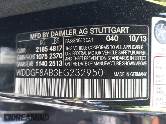2014 Mercedes-Benz C 300 Sport with VIN WDDGF8AB3EG232950, listed as a IAAI auction lot 42137607 with 122,263 mi miles and . Bid and sale history available at DreamBid. Image 9.