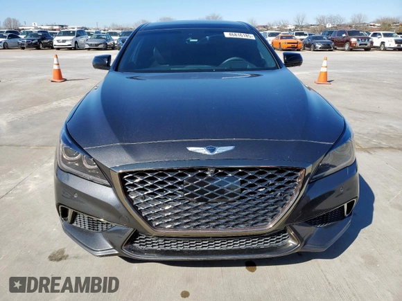 2018 Genesis G80 Sport with VIN KMHGN4JB5JU219162, listed as a Copart auction lot 46816185 with 58,056 mi miles and Salvage Title. Bid and sale history available at DreamBid. Image 5.