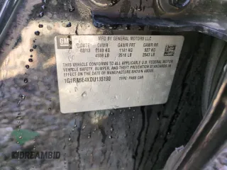 2013 Chevrolet Volt with VIN 1G1RA6E4XDU135190, listed as a Copart auction lot 46636645 with 198,241 mi miles and Salvage Title. Bid and sale history available at carsss.com. Image 12.