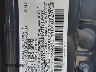 2023 Honda Accord EX-L с VIN 1HGCY2F60PA005542, выставлен на аукционе Copart как лот 62561265 с пробегом 48 591 миль миль и Списание • Salvage title. История ставок и продаж доступна на DreamBid. Изображение 12.