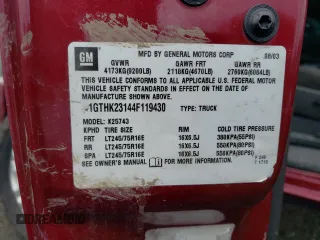 2004 GMC Sierra 2500HD SLE z VIN 1GTHK23144F119430, wystawiony jako Copart lot #85532974 z przebiegiem Nie podano mil oraz Szkoda całkowita • Salvage title. Historia ofert i sprzedaży dostępna na DreamBid. Obrazek 13.