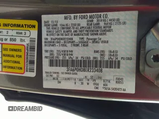 2014 Ford Fusion SE with VIN 3FA6P0HD8ER233408, listed as a IAAI auction lot 41957383 with 1 mi miles. Bid and sale history available at carsss.com. Image 9.