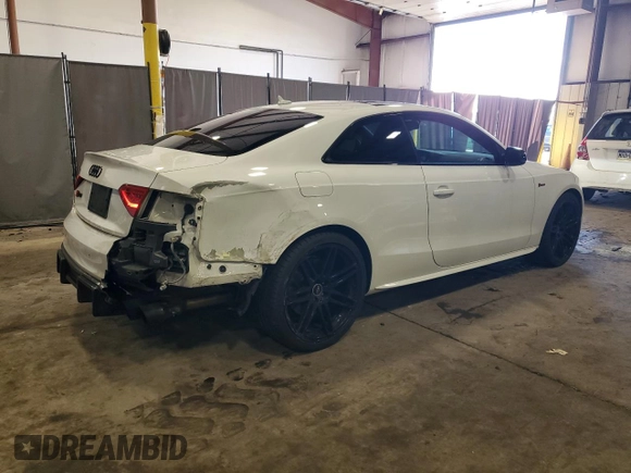 2017 Audi S5 Premium Plus with VIN WAUC4AFR1HA000525, listed as a Copart auction lot 84597154 with 47,042 mi miles and Salvage Title. Bid and sale history available at carsss.com. Image 3.