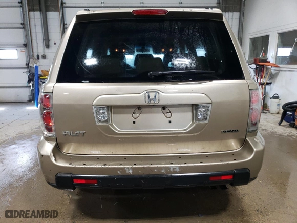 2006 Honda Pilot EX-L with VIN 5FNYF18516B004298, listed as a Copart auction lot 52034645 with 276,019 mi miles and Salvage Title. Bid and sale history available at carsss.com. Image 6.