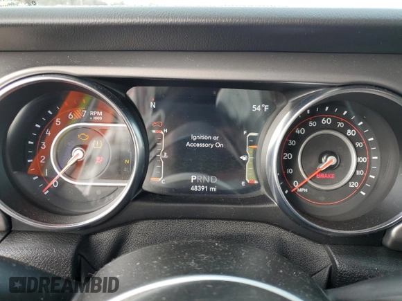 2021 Jeep Wrangler Unlimited Rubicon with VIN 1C4HJXFN6MW820324, listed as a Copart auction lot 85169434 with 48,391 mi miles and Salvage Title. Bid and sale history available at DreamBid. Image 9.