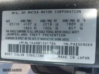 2011 Mazda Mazda3 s Sport with VIN JM1BL1K68B1361786, listed as a IAAI auction lot 41105561 with 157,534 mi miles. Bid and sale history available at carsss.com. Image 9.