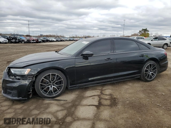 2020 Audi A8 L with VIN WAU8EAF87LN004879, listed as a Copart auction lot 74777573 with 28,303 mi miles. Bid and sale history available at carsss.com. Image 1.
