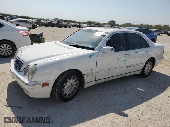 2000 Mercedes-Benz E-Class with VIN WDBJF65J5YB054237, listed as a Copart auction lot 76315974 with 95,092 mi miles and Salvage Title. Bid and sale history available at carsss.com. Image 1.