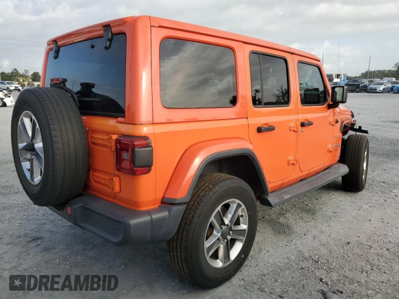 2018 Jeep Wrangler Unlimited Sahara with VIN 1C4HJXEN2JW326894, listed as a Copart auction lot 59691955 with 53,141 mi miles and Salvage title. Bid and sale history available at DreamBid. Image 3.