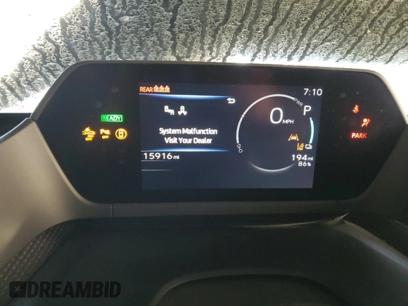 2023 Toyota bZ4X XLE with VIN JTMAAAAA7PA009698, listed as a Copart auction lot 47975935 with 15,916 mi miles and Salvage Title. Bid and sale history available at DreamBid. Image 9.
