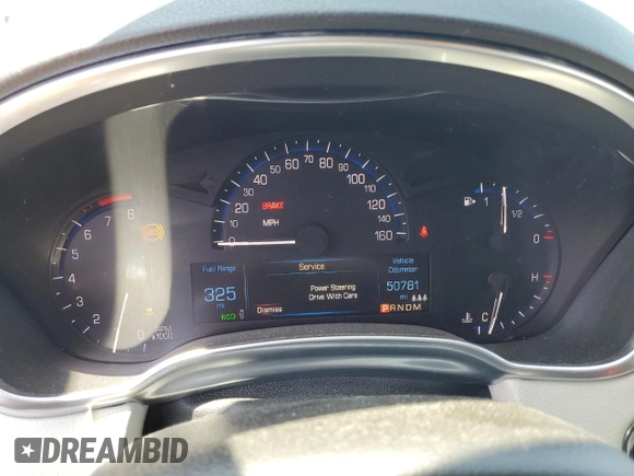 2015 Cadillac SRX Performance Collection with VIN 3GYFNCE37FS585204, listed as a Copart auction lot 59966935 with 50,781 mi miles and Salvage title. Bid and sale history available at DreamBid. Image 9.