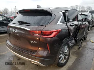 2020 Infiniti QX50 LUXE with VIN 3PCAJ5M39LF118573, listed as a Copart auction lot 37648013 with 50,744 mi miles. Bid and sale history available at carsss.com. Image 3.