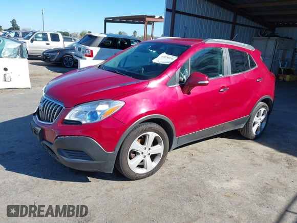 2016 Buick Encore with VIN KL4CJASB9GB607490, listed as a IAAI auction lot 41879376 with 85,643 mi miles. Bid and sale history available at carsss.com. Image 2.