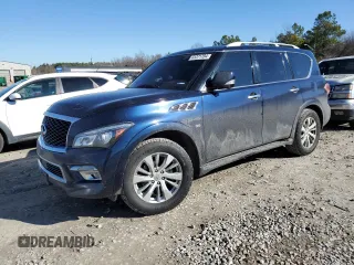 2015 Infiniti QX80 with VIN JN8AZ2NF2F9573090, listed as a Copart auction lot 41371704 with 216,620 mi miles and Salvage Title. Bid and sale history available at carsss.com. Image 1.