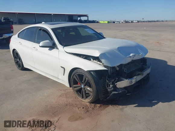 2015 BMW 4 Series 435i with VIN WBA4B1C59FD955497, listed as a IAAI auction lot 41174096 with 101,047 mi miles and . Bid and sale history available at carsss.com. Image 1.