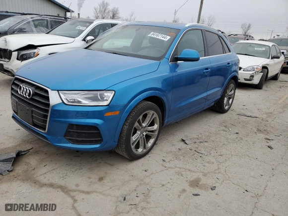 2017 Audi Q3 Premium Plus with VIN WA1JCCFS4HR001935, listed as a Copart auction lot 84167144 with 33,739 mi miles and Salvage Title. Bid and sale history available at carsss.com. Image 1.