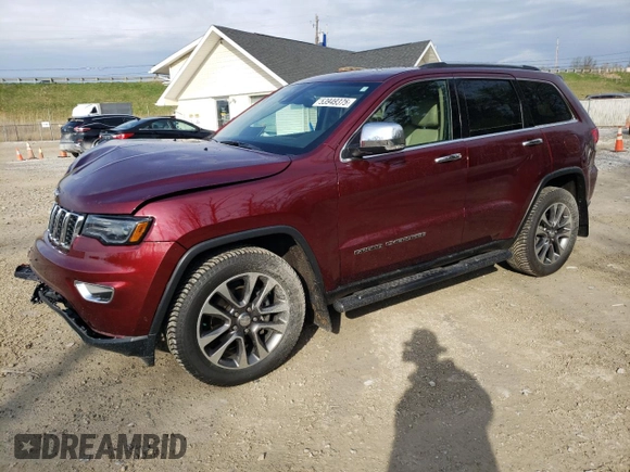 2018 Jeep Grand Cherokee Limited with VIN 1C4RJFBG8JC231407, listed as a Copart auction lot 53949375 with 27,335 mi miles and Salvage Title. Bid and sale history available at carsss.com. Image 1.
