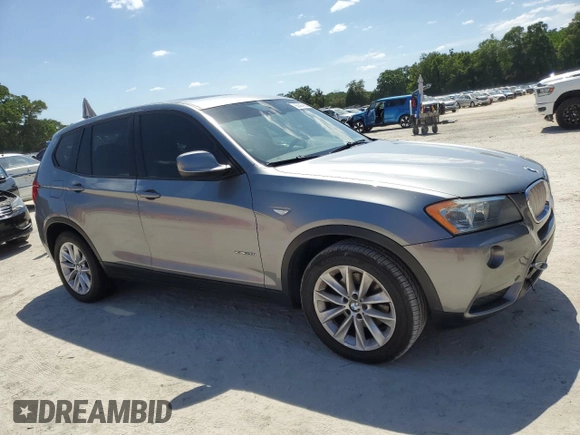 2013 BMW X3 xDrive28i with VIN 5UXWX9C54D0D05185, listed as a Copart auction lot 55397885 with 126,799 mi miles and Clean Title. Bid and sale history available at DreamBid. Image 4.