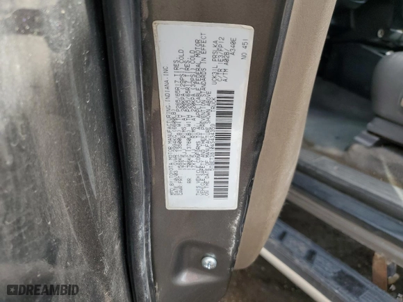 2004 Toyota Tundra Ltd with VIN 5TBET38104S434359, listed as a Copart auction lot 75760514 with 167,739 mi miles and Salvage Title. Bid and sale history available at carsss.com. Image 12.