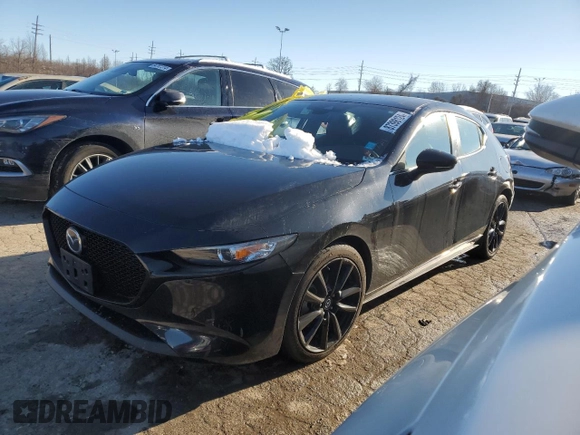 2020 Mazda Mazda3 Hatchback with VIN JM1BPALM0L1172973, listed as a Copart auction lot 87398124 with 21,295 mi miles and Salvage Title. Bid and sale history available at carsss.com. Image 1.