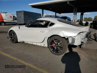 2021 Toyota GR Supra 3.0 with VIN WZ1DB0C05MW039727, listed as a Copart auction lot 80331204 with 30,296 mi miles and Salvage Title. Bid and sale history available at carsss.com. Image 2.