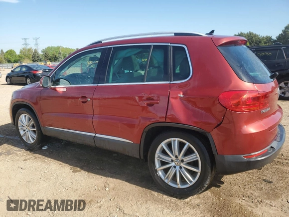 2014 Volkswagen Tiguan SE with VIN WVGAV3AX9EW038118, listed as a Copart auction lot 56329625 with 134,620 mi miles and Salvage title. Bid and sale history available at DreamBid. Image 2.