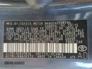 2016 Toyota Corolla L with VIN 2T1BURHE9GC516035, listed as a Copart auction lot 54925305 with 187,229 mi miles and Salvage Title. Bid and sale history available at DreamBid. Image 13.