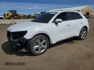2022 Audi Q3 S line Premium Plus with VIN WA1EECF39N1046884, listed as a Copart auction lot 50009435 with 107,303 mi miles and Salvage Title. Bid and sale history available at carsss.com. Image 1.
