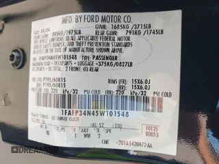 2005 Ford Focus S с VIN 1FAFP34N45W101548, выставлен на аукционе IAAI как лот 42607412 с пробегом 180 785 миль миль и . История ставок и продаж доступна на DreamBid. Изображение 9.