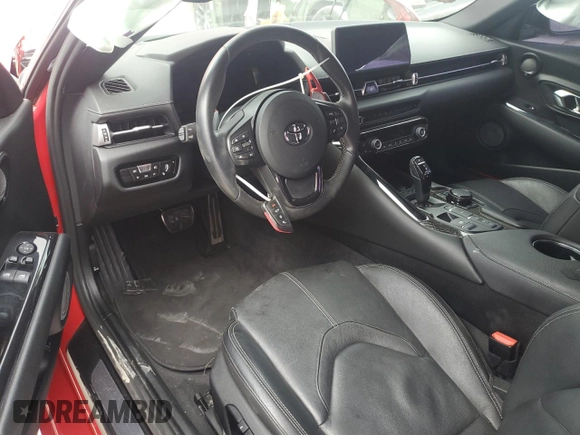 2021 Toyota GR Supra 3.0 with VIN WZ1DB0C06MW034973, listed as a Copart auction lot 59901174 with 0 mi miles and Salvage Title. Bid and sale history available at carsss.com. Image 8.