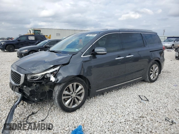 2017 Kia Sedona SX-L with VIN KNDME5C15H6343903, listed as a Copart auction lot 43872805 with 62,505 mi miles and Salvage Title. Bid and sale history available at carsss.com. Image 1.